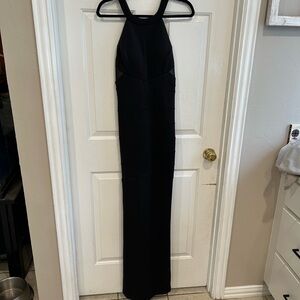 Emerald Sundae Black Halter Maxi Gown